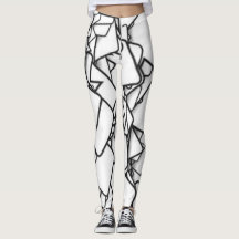 Abstrakte Leggings Schwarz/Weiß
