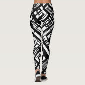 Abstrakte Leggings Schwarz/Weiß (Rückseite)