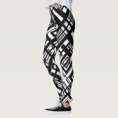 Abstrakte Leggings Schwarz/Weiß (Links)