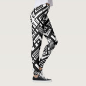 Abstrakte Leggings Schwarz/Weiß (Rechts)