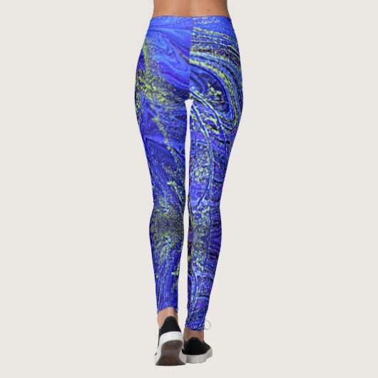Abstrakte Leggings von Blue Green (Rückseite)