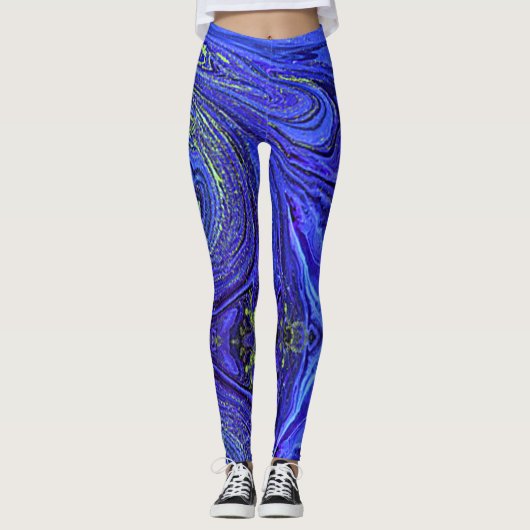 Abstrakte Leggings von Blue Green (Vorderseite)