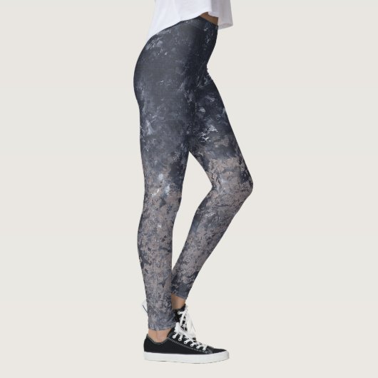 Abstrakte Leggings zum Zeichnen von Schwarz-Grau-T (Rechts)