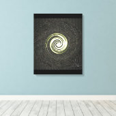 Abstrakte Leinwand aus Schwarz und Gold (Insitu (Holzboden))