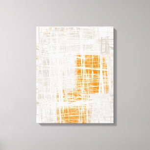 Abstrakte Leinwand in Weiß-Orange