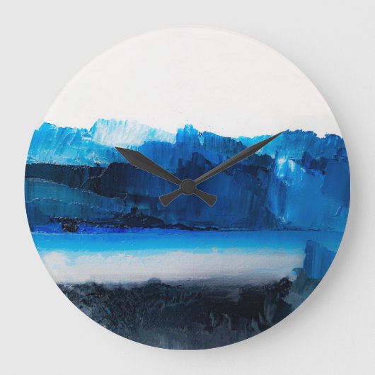 Abstrakte Leinwand: Moderne Kunsttextur. Große Wanduhr (Vorderseite)