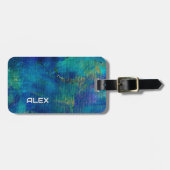 Abstrakte Leinwand - Pearly Blue Tones Gepäckanhänger (Vorderseite horizontal)