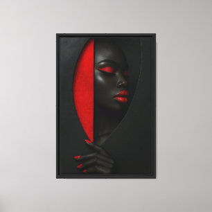 Abstrakte Leinwand Schwarze & Rote Schönheit Kunst
