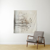 Abstrakte Leinwand von Bäumen und Vögeln Wandteppich (Beispiel (Horizontal))