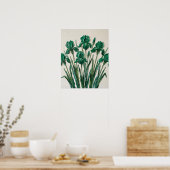 Abstrakte Leinwandkunst in Smaragdgrün Poster (Küche)