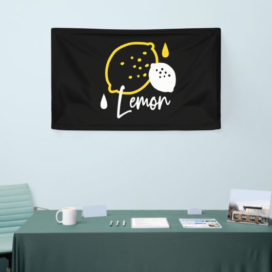 Abstrakte Lemon Illustration - Frische Zitrusfrüch Banner (Messeveranstaltung)