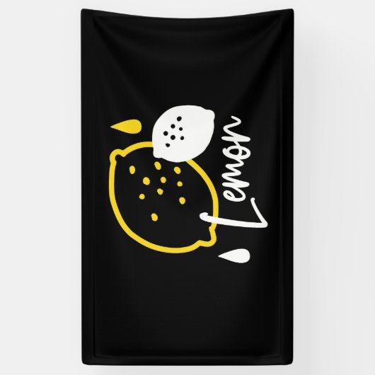 Abstrakte Lemon Illustration - Frische Zitrusfrüch Banner (Vertikal)