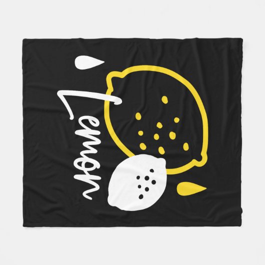 Abstrakte Lemon Illustration - Frische Zitrusfrüch Fleecedecke (Vorderseite (Horizontal))