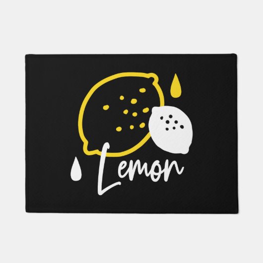Abstrakte Lemon Illustration - Frische Zitrusfrüch Fußmatte (Vorderseite)