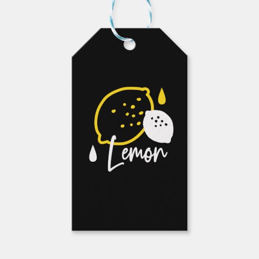 Abstrakte Lemon Illustration - Frische Zitrusfrüch Geschenkanhänger (Vorderseite)
