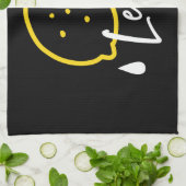 Abstrakte Lemon Illustration - Frische Zitrusfrüch Geschirrtuch (Gefaltet)