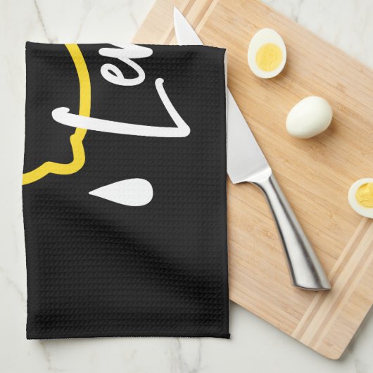 Abstrakte Lemon Illustration - Frische Zitrusfrüch Geschirrtuch (Viertel Falte)