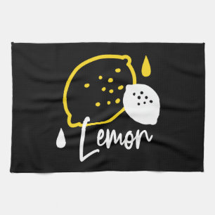 Abstrakte Lemon Illustration - Frische Zitrusfrüch Geschirrtuch