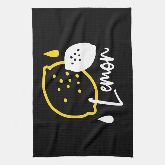 Abstrakte Lemon Illustration - Frische Zitrusfrüch Geschirrtuch (Vertikal)