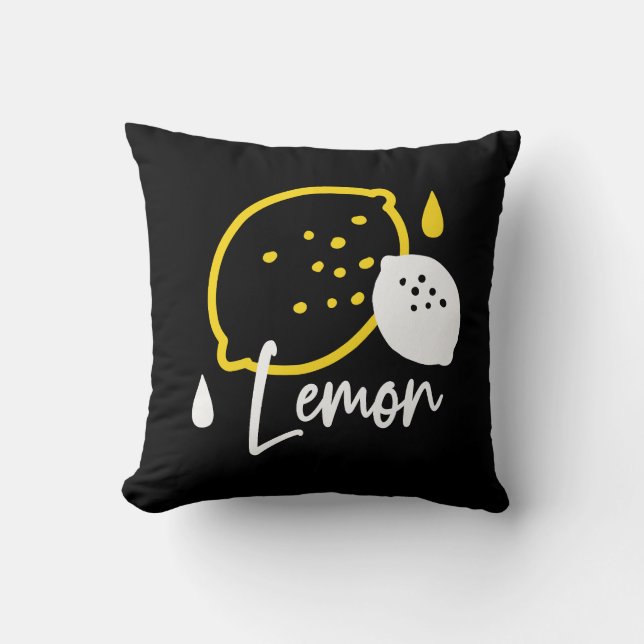 Abstrakte Lemon Illustration - Frische Zitrusfrüch Kissen (Vorderseite)