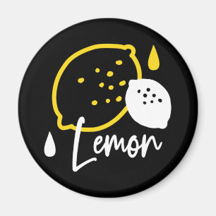 Abstrakte Lemon Illustration - Frische Zitrusfrüch Magnet