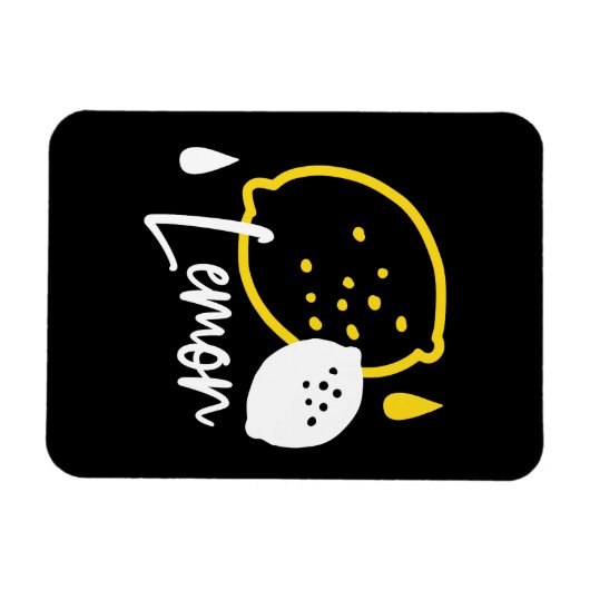 Abstrakte Lemon Illustration - Frische Zitrusfrüch Magnet (Horizontal)