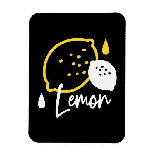 Abstrakte Lemon Illustration - Frische Zitrusfrüch Magnet (Vertikal)