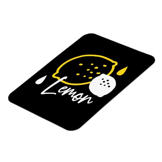 Abstrakte Lemon Illustration - Frische Zitrusfrüch Magnet (Linke Seite)