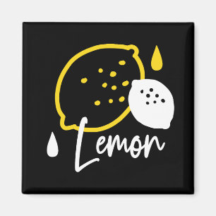 Abstrakte Lemon Illustration - Frische Zitrusfrüch Magnet