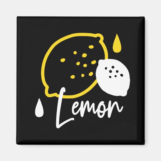 Abstrakte Lemon Illustration - Frische Zitrusfrüch Magnet (Vorne)