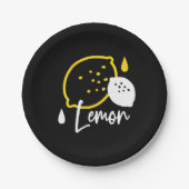 Abstrakte Lemon Illustration - Frische Zitrusfrüch Pappteller (Vorderseite)