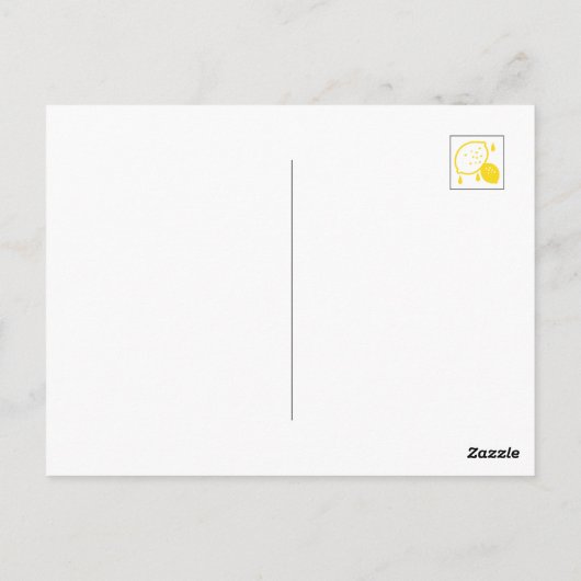 Abstrakte Lemon Illustration - Frische Zitrusfrüch Postkarte (Rückseite)
