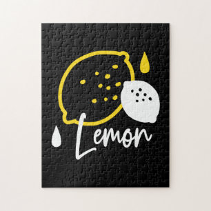 Abstrakte Lemon Illustration - Frische Zitrusfrüch Puzzle