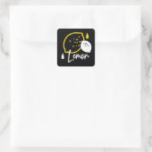 Abstrakte Lemon Illustration - Frische Zitrusfrüch Quadratischer Aufkleber (Tasche)