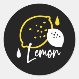 Abstrakte Lemon Illustration - Frische Zitrusfrüch Runder Aufkleber