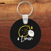 Abstrakte Lemon Illustration - Frische Zitrusfrüch Schlüsselanhänger (Rückseite)