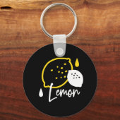 Abstrakte Lemon Illustration - Frische Zitrusfrüch Schlüsselanhänger (Vorderseite)