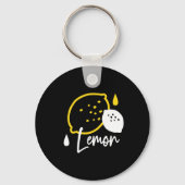 Abstrakte Lemon Illustration - Frische Zitrusfrüch Schlüsselanhänger (Rückseite)