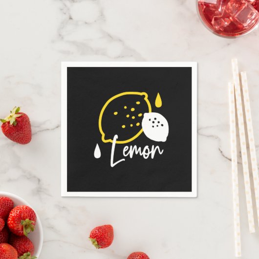 Abstrakte Lemon Illustration - Frische Zitrusfrüch Serviette (Beispiel)