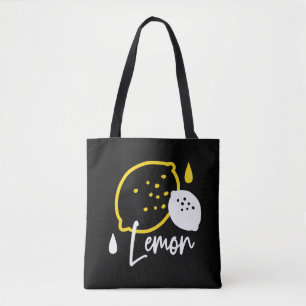 Abstrakte Lemon Illustration - Frische Zitrusfrüch Tasche