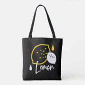 Abstrakte Lemon Illustration - Frische Zitrusfrüch Tasche (Rückseite)
