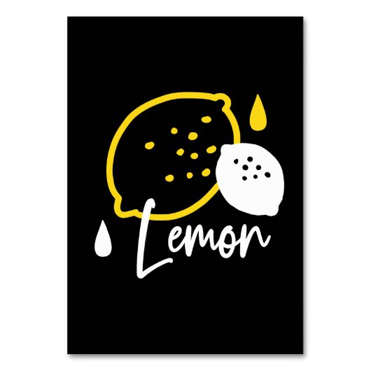 Abstrakte Lemon Illustration - Frische Zitrusfrüch Tischnummer (Vorderseite)