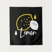Abstrakte Lemon Illustration - Frische Zitrusfrüch Wandteppich (Vorderseite)