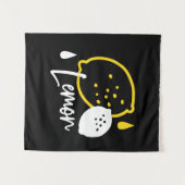 Abstrakte Lemon Illustration - Frische Zitrusfrüch Wandteppich (Vorderseite (Horizontal))