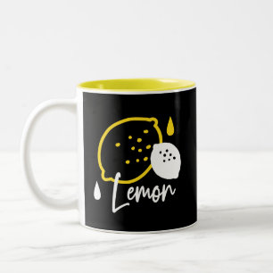 Abstrakte Lemon Illustration - Frische Zitrusfrüch Zweifarbige Tasse