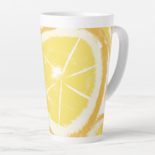 Abstrakte Lemon Wirbel Slices Milchtasse (Rechte Ecke)