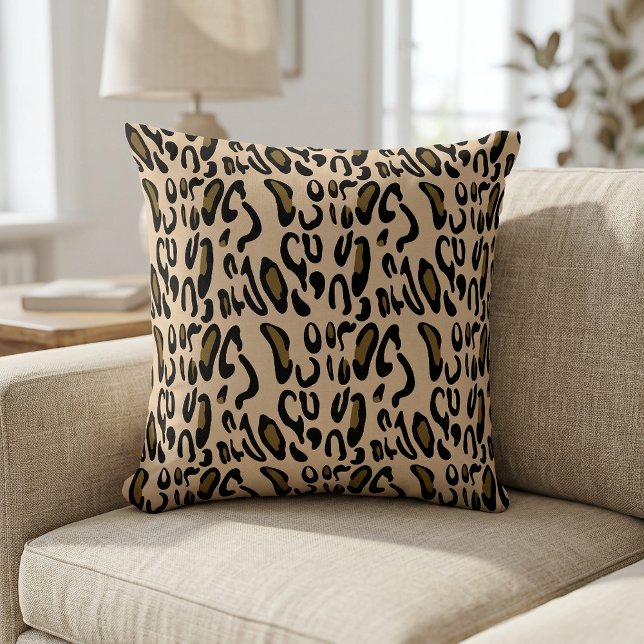 Abstrakte Leopard-Blindfarben Kissen (Animal Print Pillow)