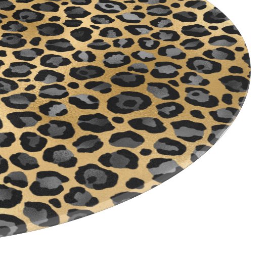 ABSTRAKTE LEOPARD GOLD TRAY CUTTING BOARD SCHNEIDEBRETT (Ecke)