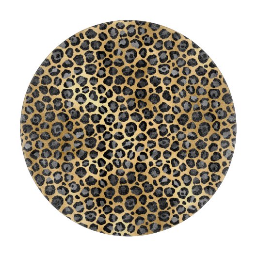 ABSTRAKTE LEOPARD GOLD TRAY CUTTING BOARD SCHNEIDEBRETT (Vorderseite)