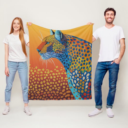 Abstrakte Leopard Kunst Fleecedecke (Beispiel)
